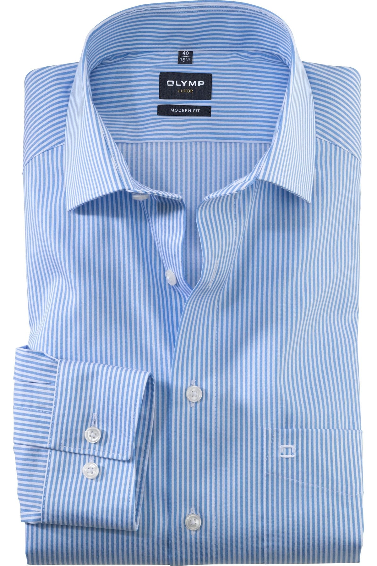 OLYMP Luxor Modern Fit Hemd bleu, Gestreift