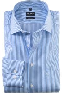 OLYMP Luxor Modern Fit Hemd bleu, Gestreift