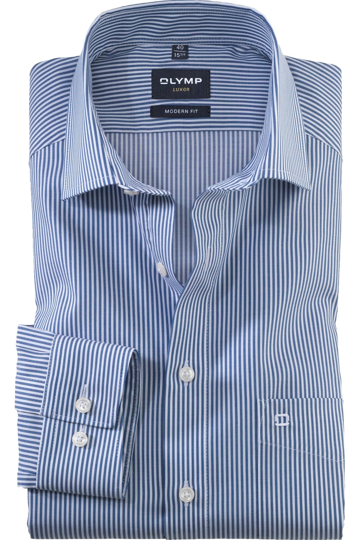 OLYMP Luxor Modern Fit Hemd marine, Gestreift