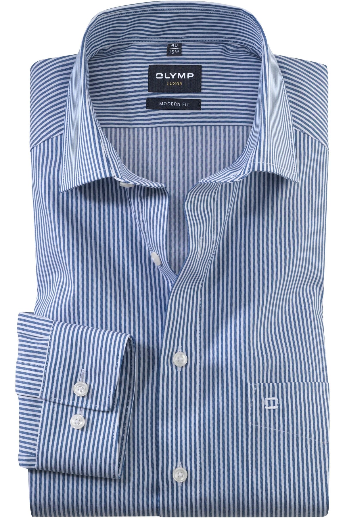 OLYMP Luxor Modern Fit Hemd marine, Gestreift