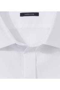 OLYMP No. Six Super Slim Galahemd weiss, Einfarbig