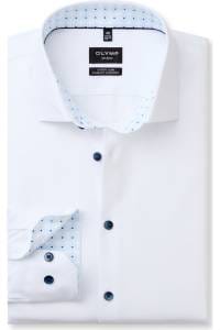 OLYMP No. Six Performance Climate Control Super Slim Hemd weiss, Einfarbig