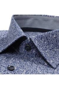 OLYMP Level Five Body Fit Hemd marine/weiss, Blumen