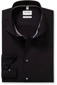 OLYMP Level Five Body Fit Hemd schwarz, Einfarbig