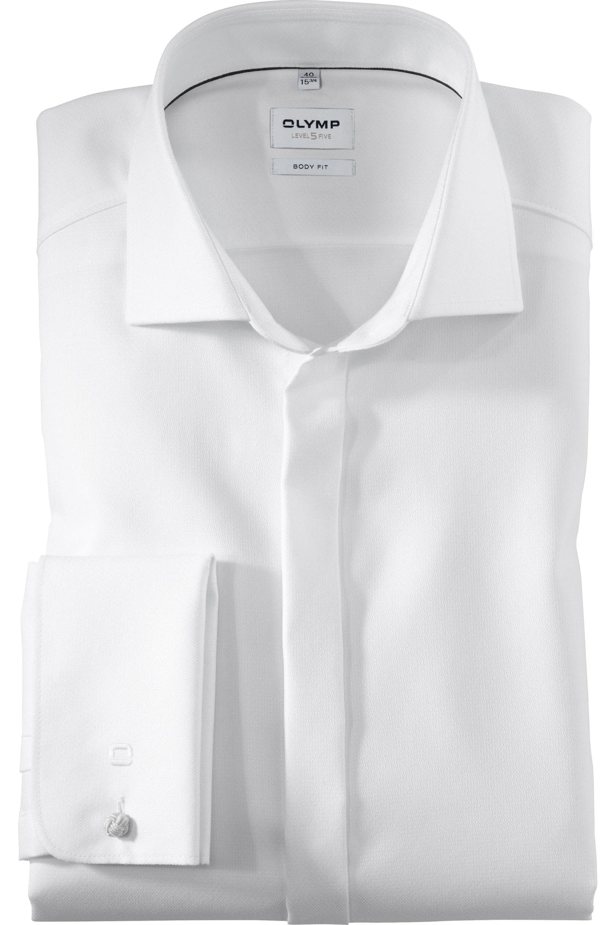 OLYMP Level Five Body Fit Galahemd weiss, Faux-uni
