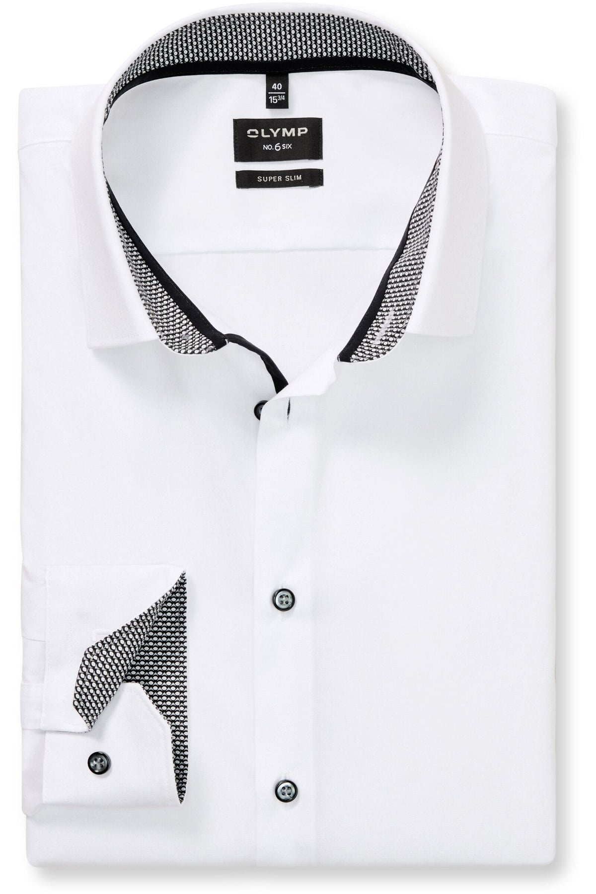 OLYMP No. Six Super Slim Hemd weiss, Einfarbig