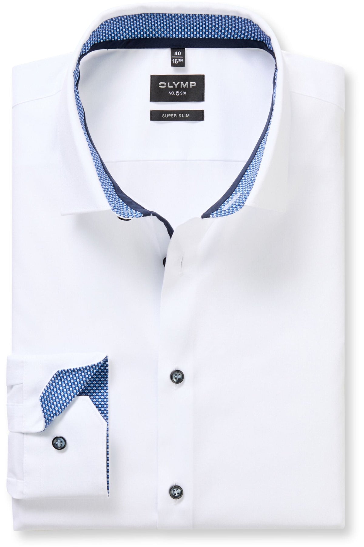 OLYMP No. Six Super Slim Hemd weiss, Einfarbig