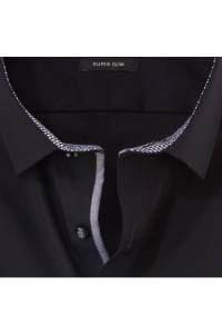 OLYMP No. Six Super Slim Hemd schwarz, Einfarbig