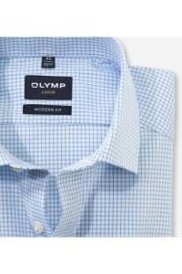 OLYMP Luxor Modern Fit Hemd bleu, Kariert