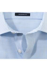 OLYMP Luxor Modern Fit Hemd bleu, Kariert