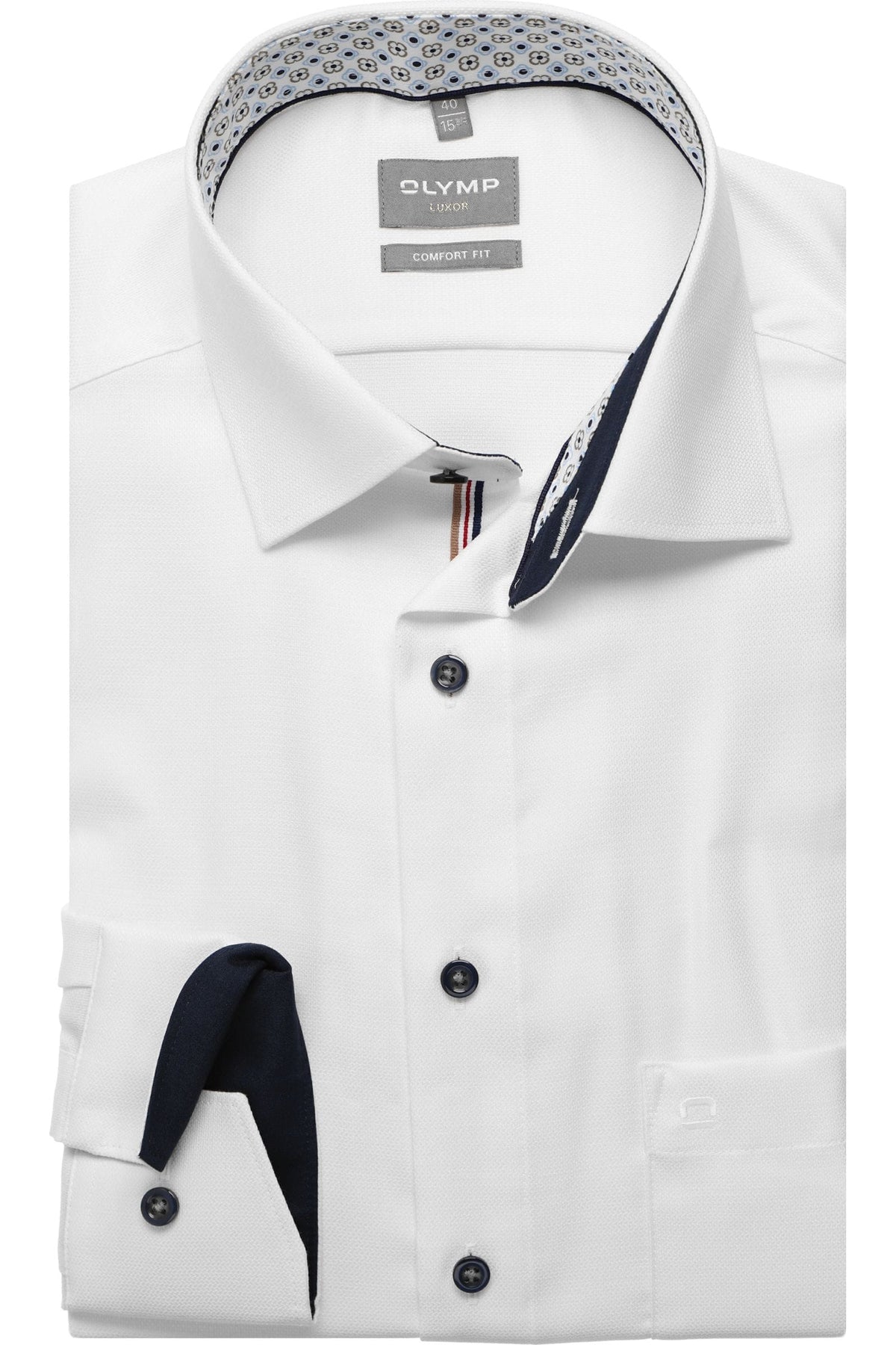 OLYMP Luxor Comfort Fit Hemd weiss, Einfarbig