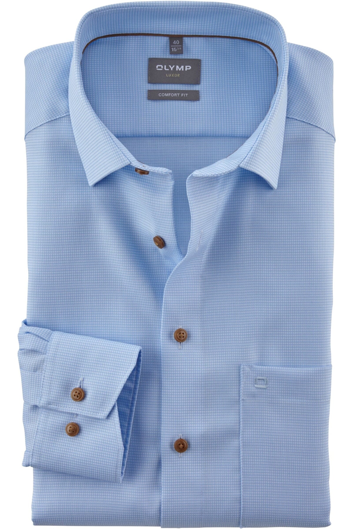 OLYMP Luxor Comfort Fit Hemd bleu, Faux-uni