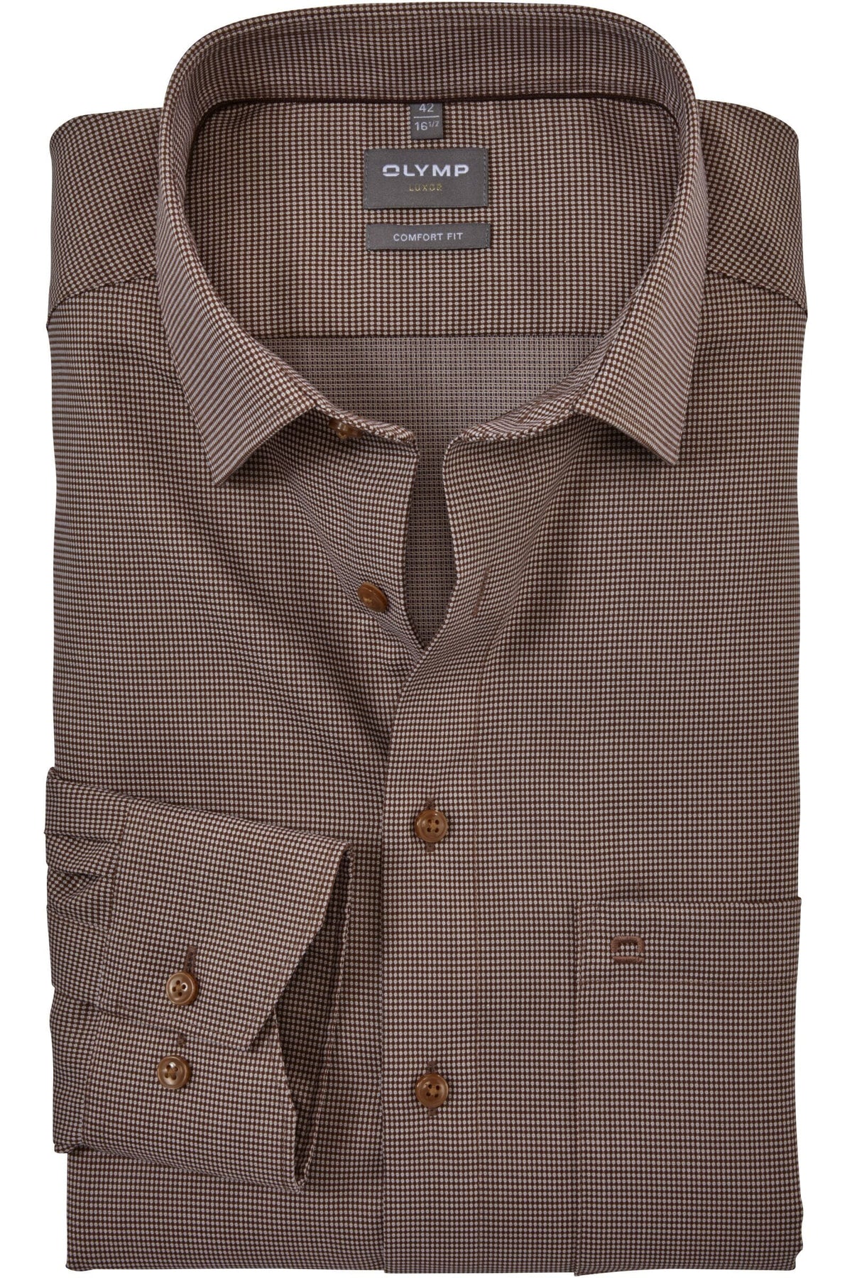 OLYMP Luxor Comfort Fit Hemd braun, Faux-uni