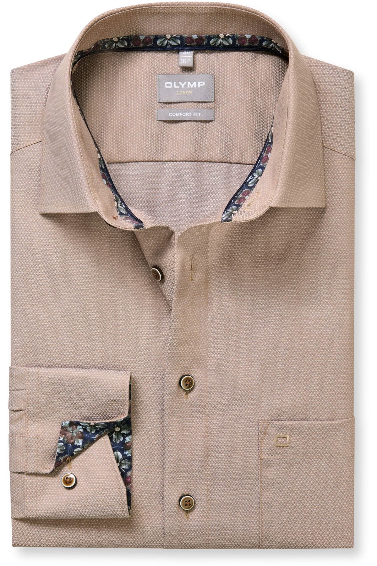 OLYMP Luxor Comfort Fit Hemd nougat, Faux-uni