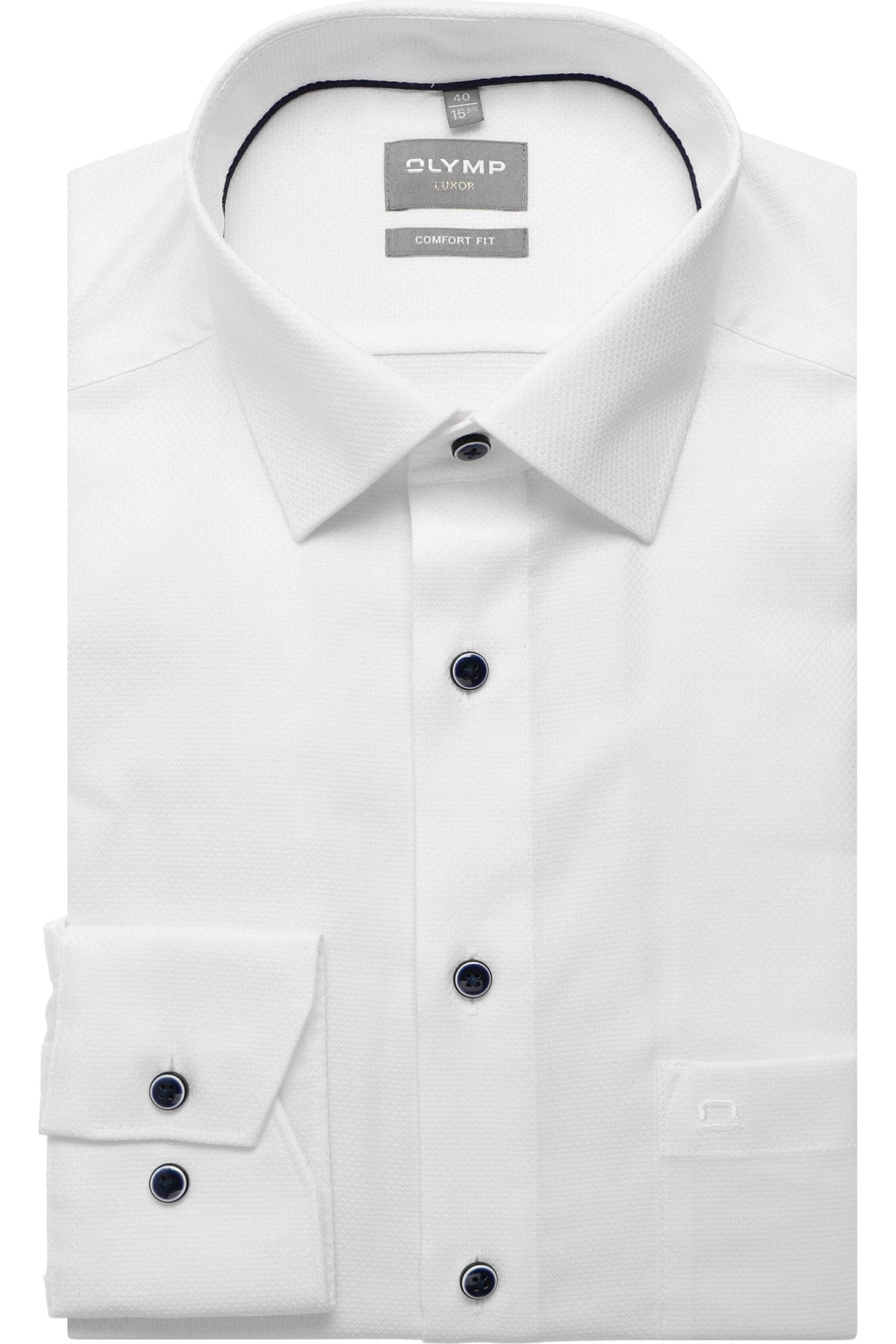 OLYMP Luxor Comfort Fit Hemd weiss, Faux-uni