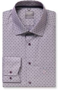 OLYMP Luxor Comfort Fit Hemd aubergine, Bedruckt