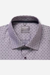 OLYMP Luxor Comfort Fit Hemd aubergine, Bedruckt