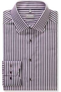 OLYMP Luxor Comfort Fit Hemd aubergine, Gestreift