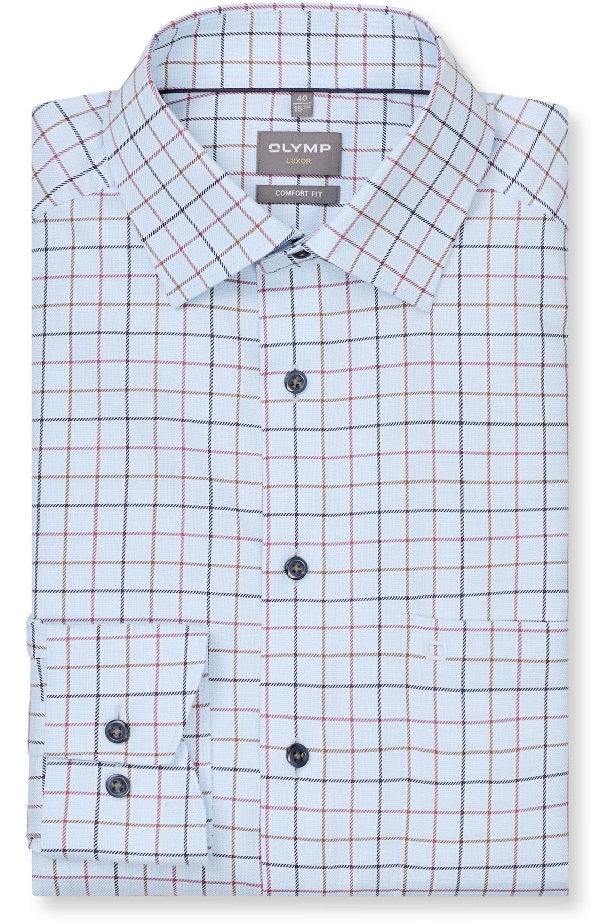 OLYMP Luxor Comfort Fit Hemd blau, Kariert
