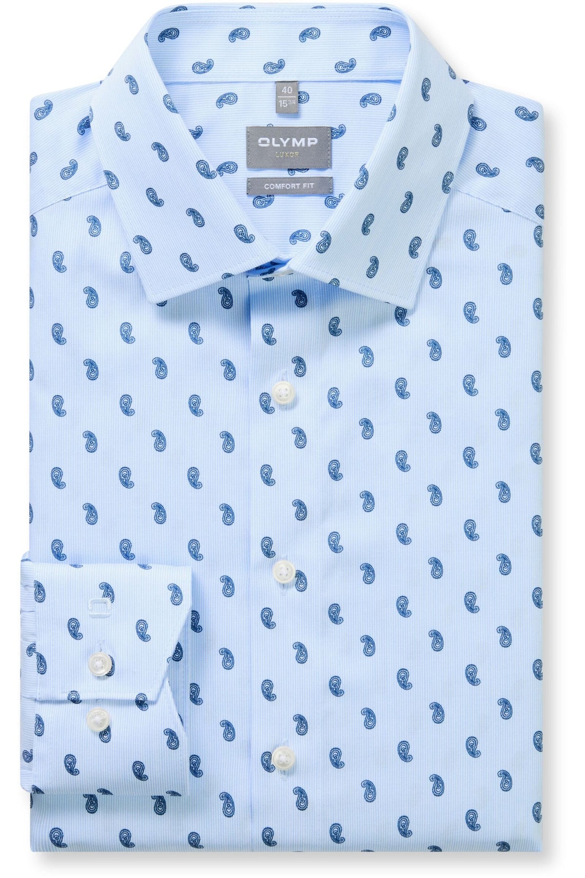 OLYMP Luxor Comfort Fit Hemd bleu, Bedruckt