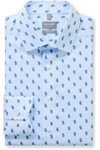 OLYMP Luxor Comfort Fit Hemd bleu, Bedruckt