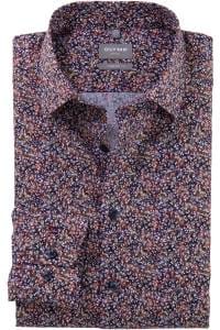 OLYMP Luxor Comfort Fit Hemd pflaume, Bedruckt