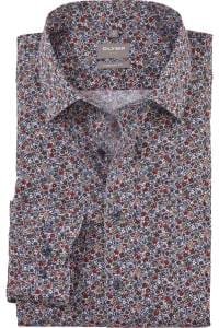 OLYMP Luxor Comfort Fit Hemd ziegelrot, Blumen