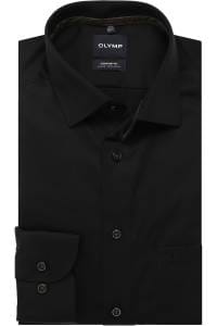 OLYMP Luxor Comfort Fit Hemd schwarz, Einfarbig