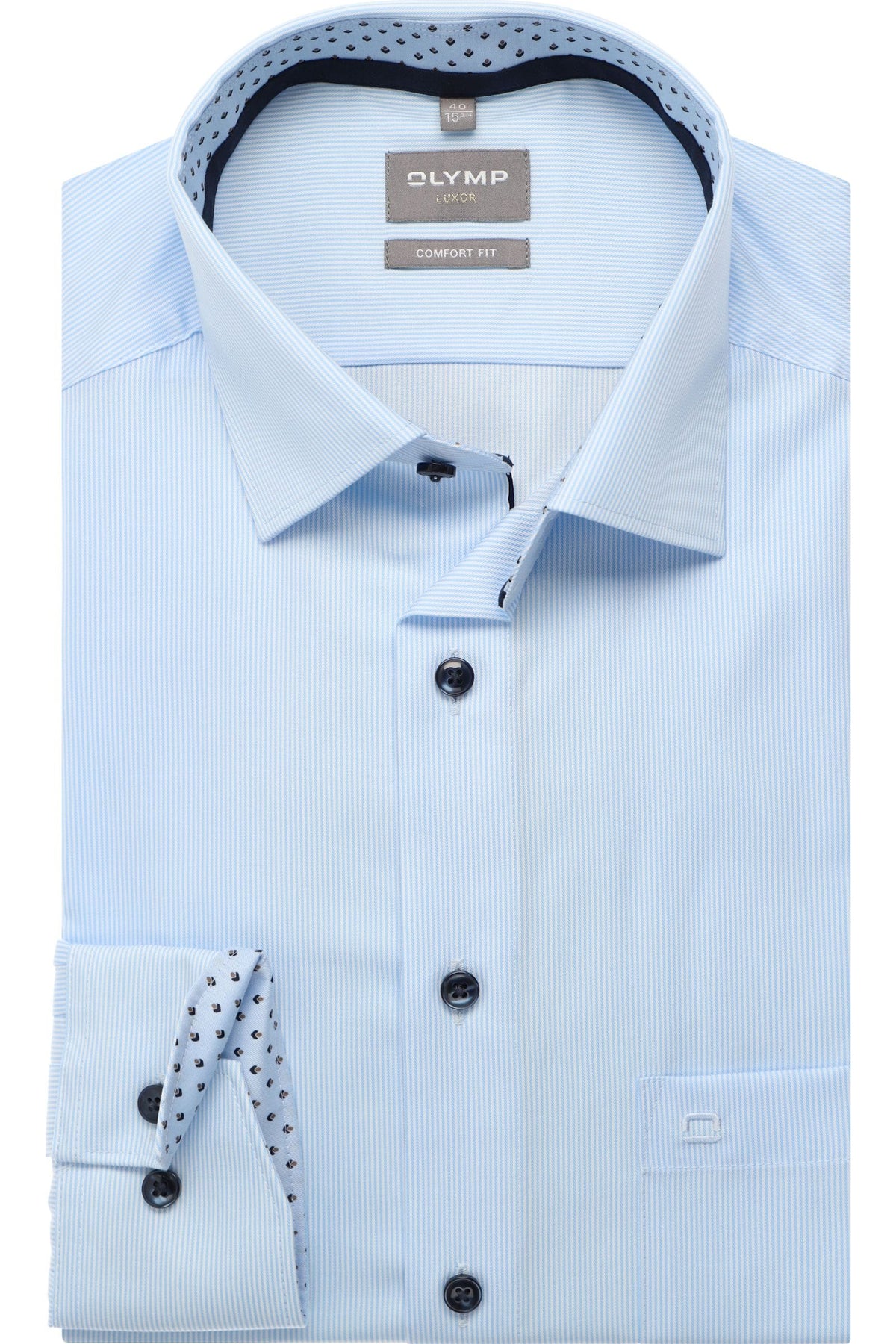 OLYMP Luxor Comfort Fit Hemd blau, Gestreift