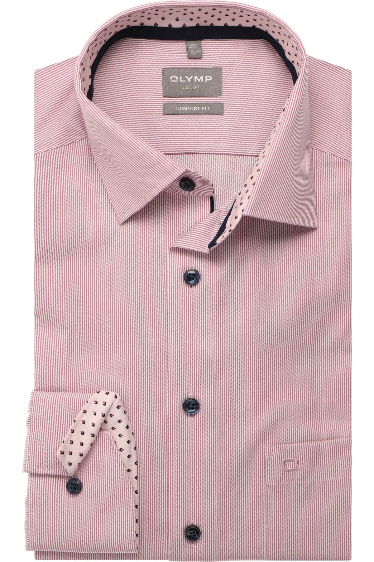 OLYMP Luxor Comfort Fit Hemd mauve, Gestreift