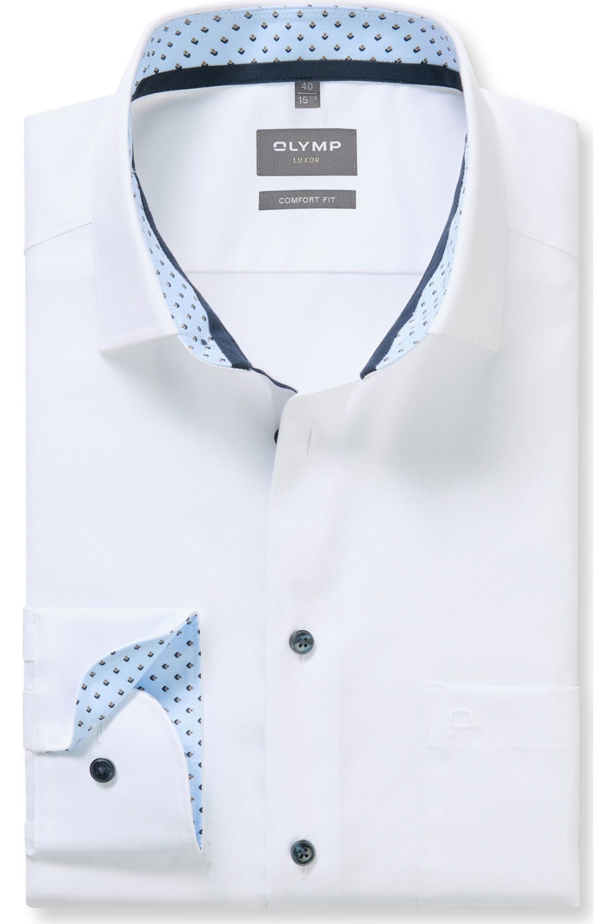 OLYMP Luxor Comfort Fit Hemd weiss, Einfarbig