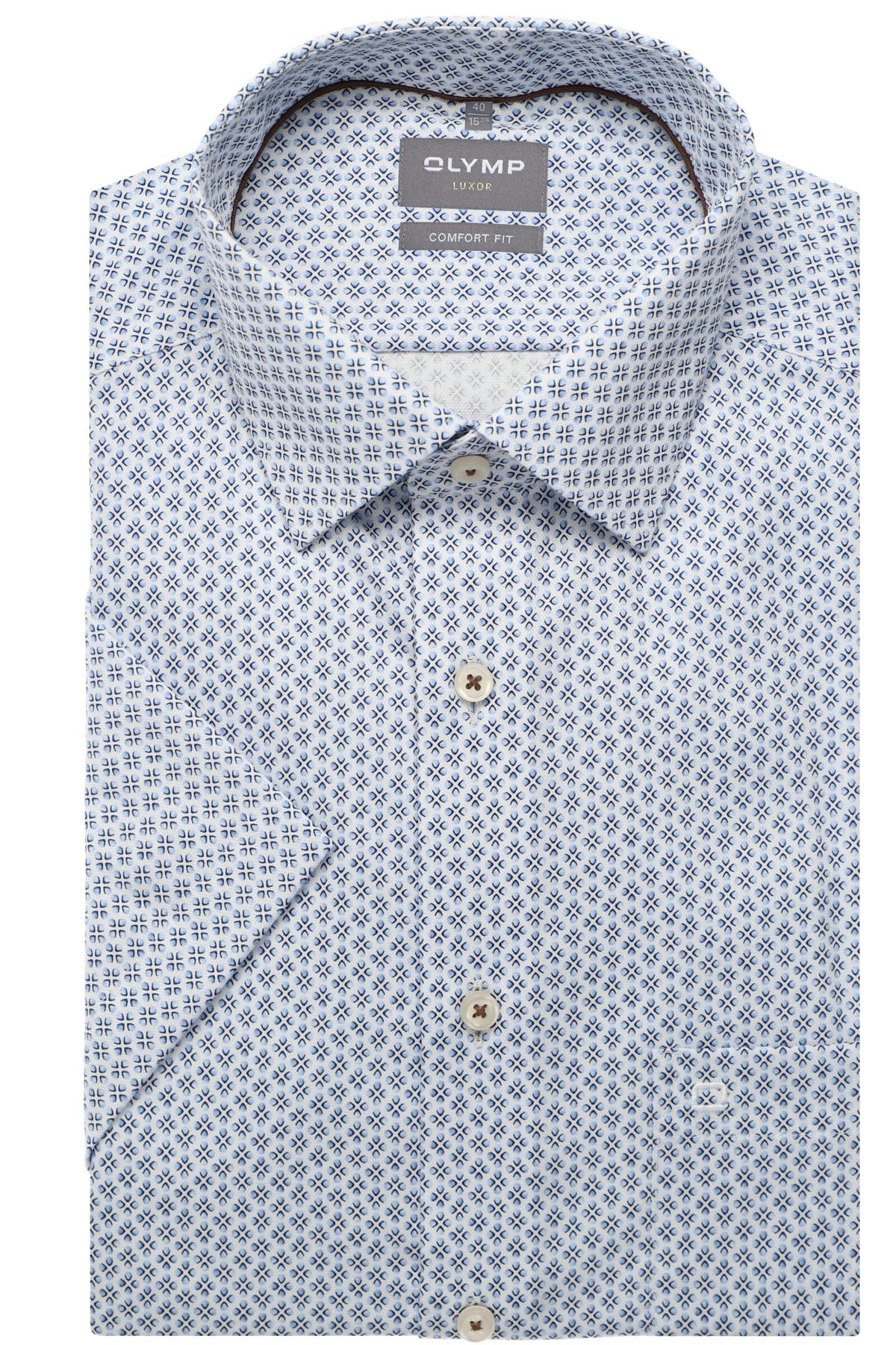 OLYMP Luxor Comfort Fit Hemd bleu, Bedruckt
