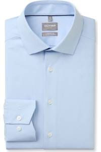 OLYMP Luxor Performance Climate Control Comfort Fit Hemd bleu, Einfarbig