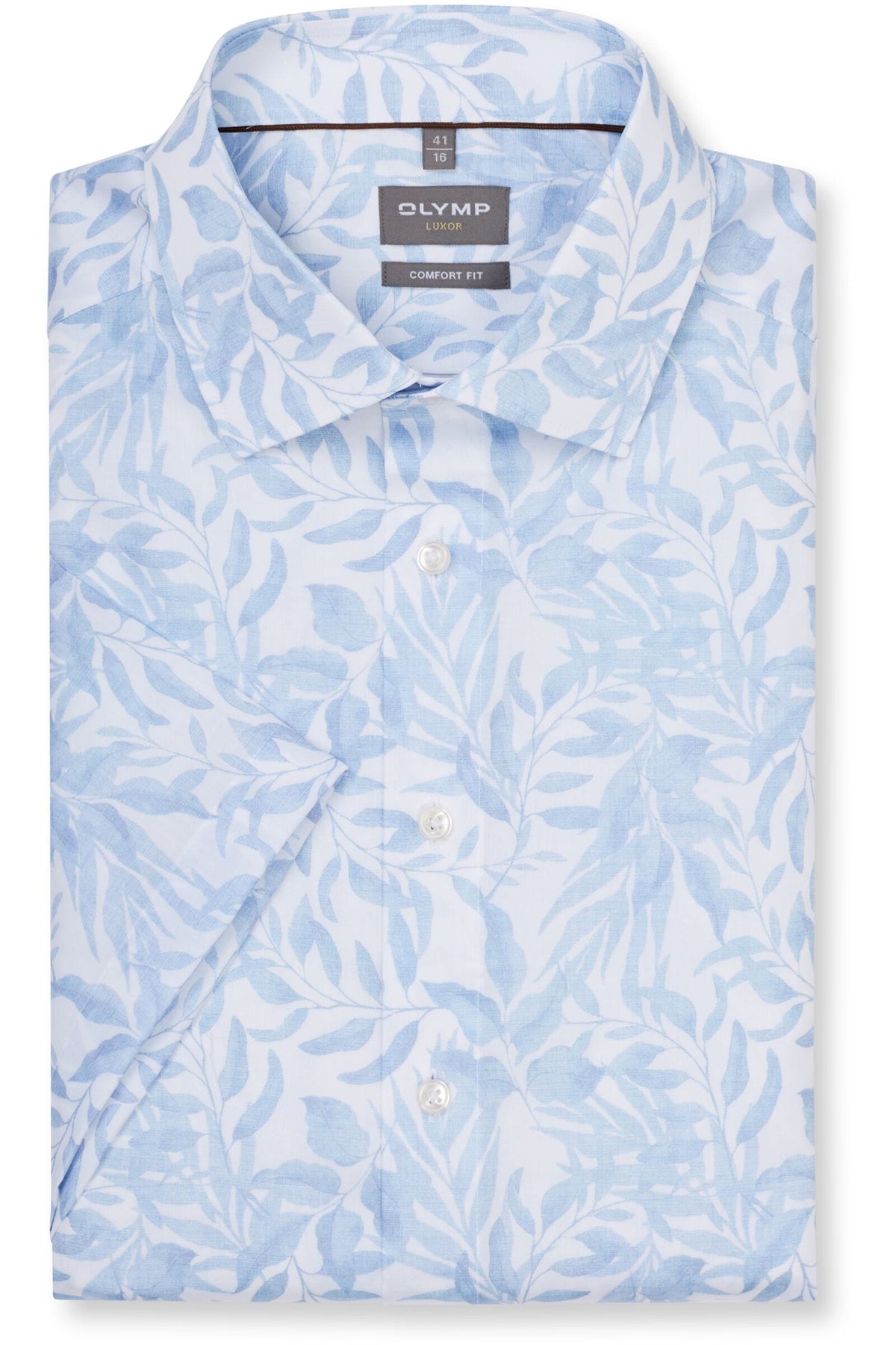 OLYMP Luxor Comfort Fit Hemd blau, Bedruckt