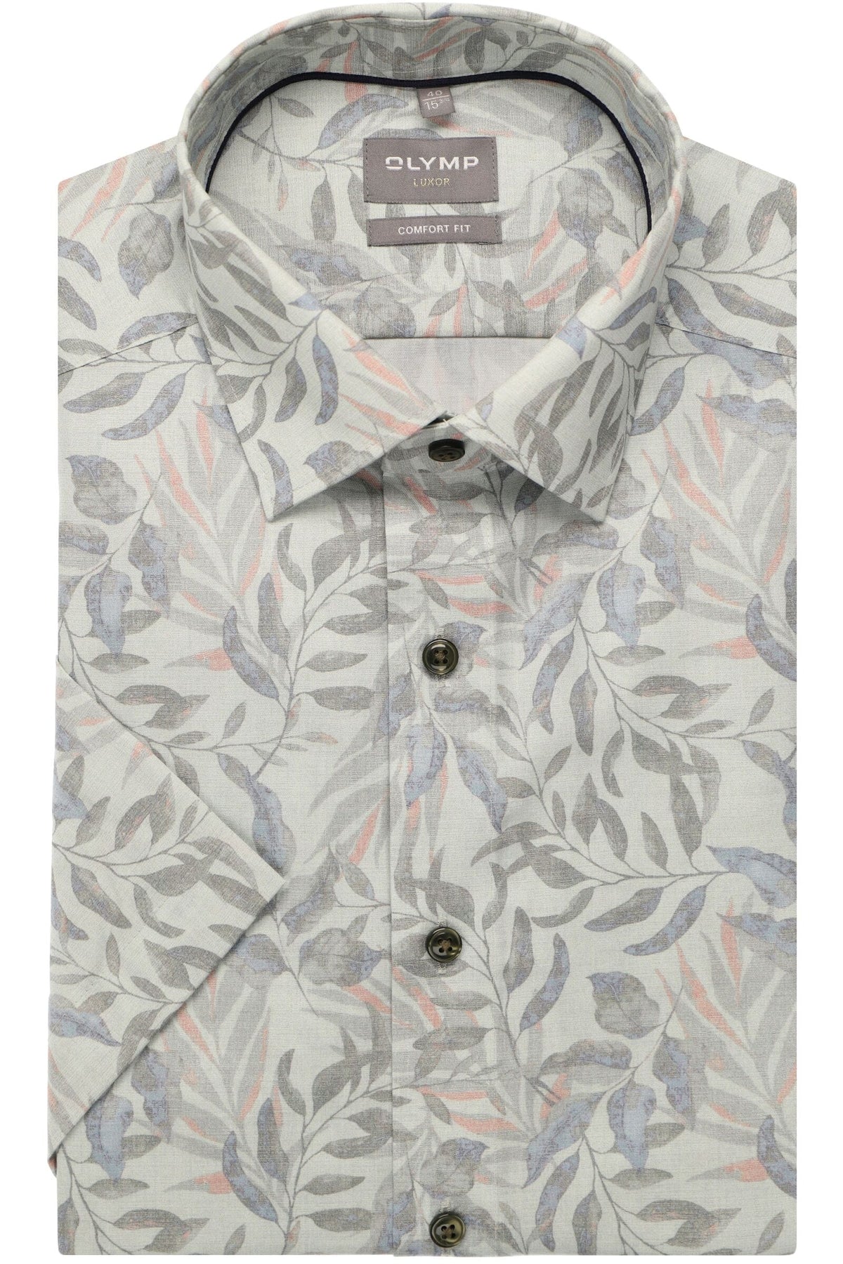OLYMP Luxor Comfort Fit Hemd oliv, Bedruckt