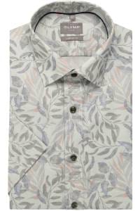 OLYMP Luxor Comfort Fit Hemd oliv, Bedruckt