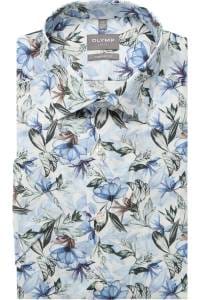 OLYMP Luxor Comfort Fit Hemd bleu, Blumen