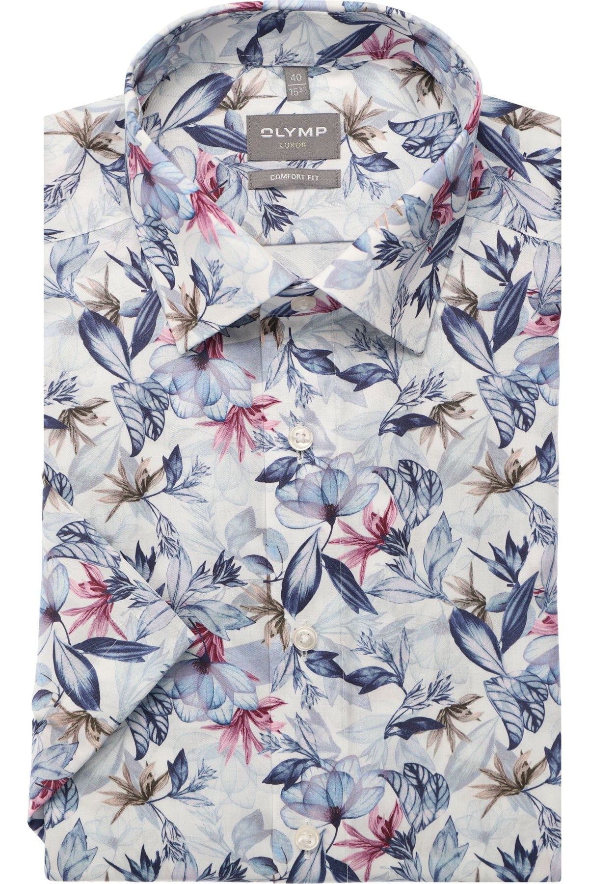OLYMP Luxor Comfort Fit Hemd marine, Bedruckt