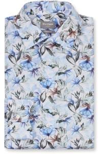OLYMP Luxor Comfort Fit Hemd bleu, Bedruckt
