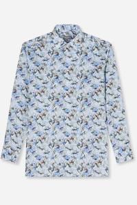 OLYMP Luxor Comfort Fit Hemd bleu, Bedruckt