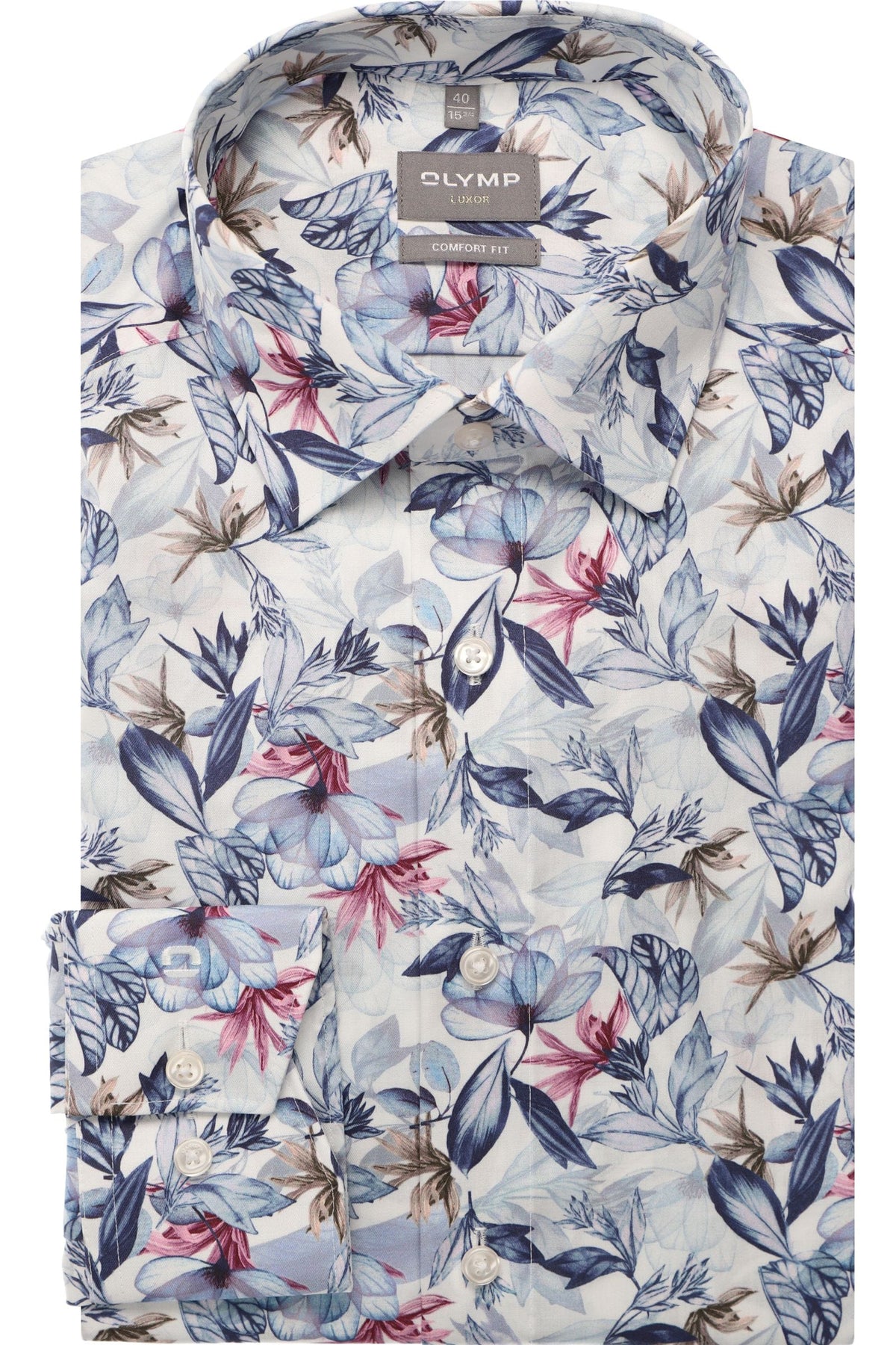 OLYMP Luxor Comfort Fit Hemd marine, Bedruckt