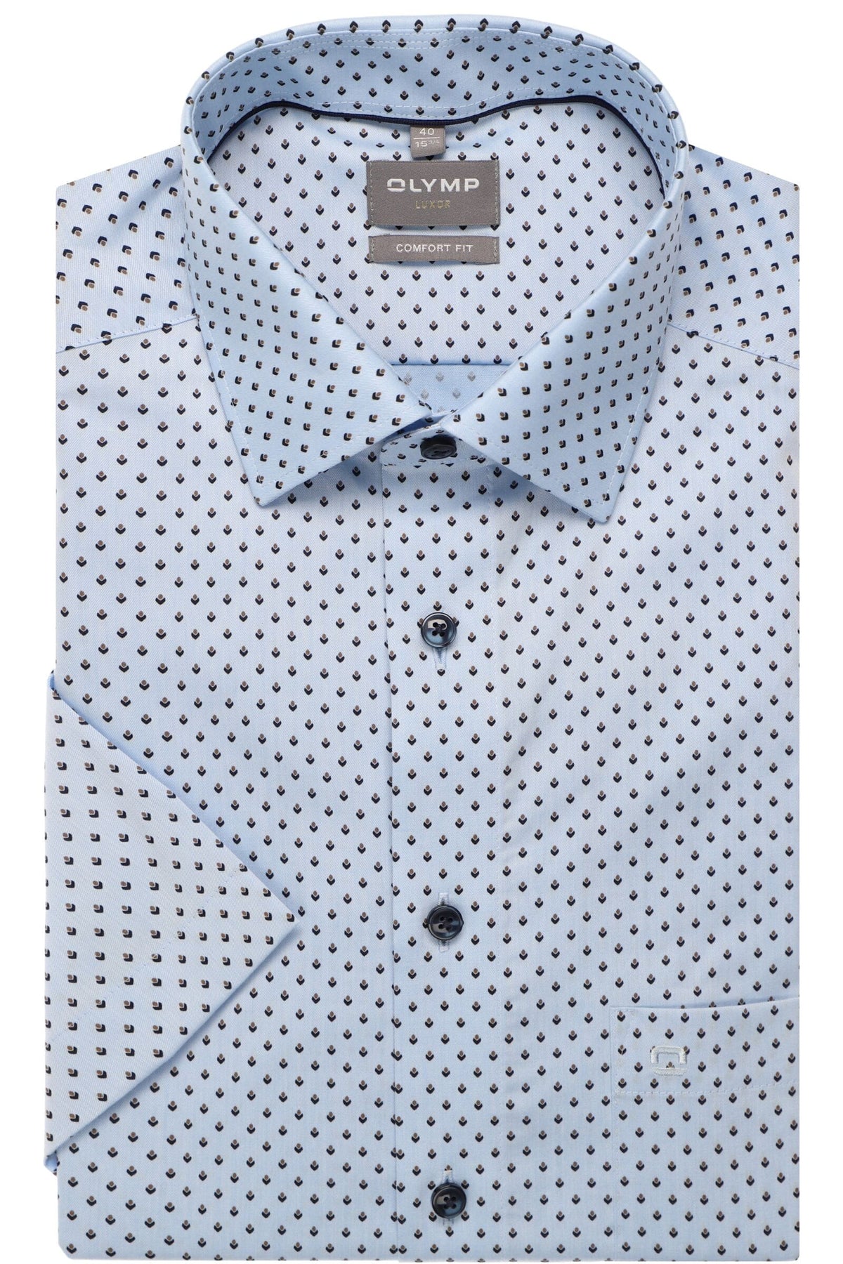 OLYMP Luxor Comfort Fit Hemd bleu, Bedruckt