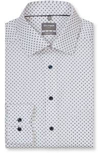OLYMP Luxor Comfort Fit Hemd weiss, Bedruckt