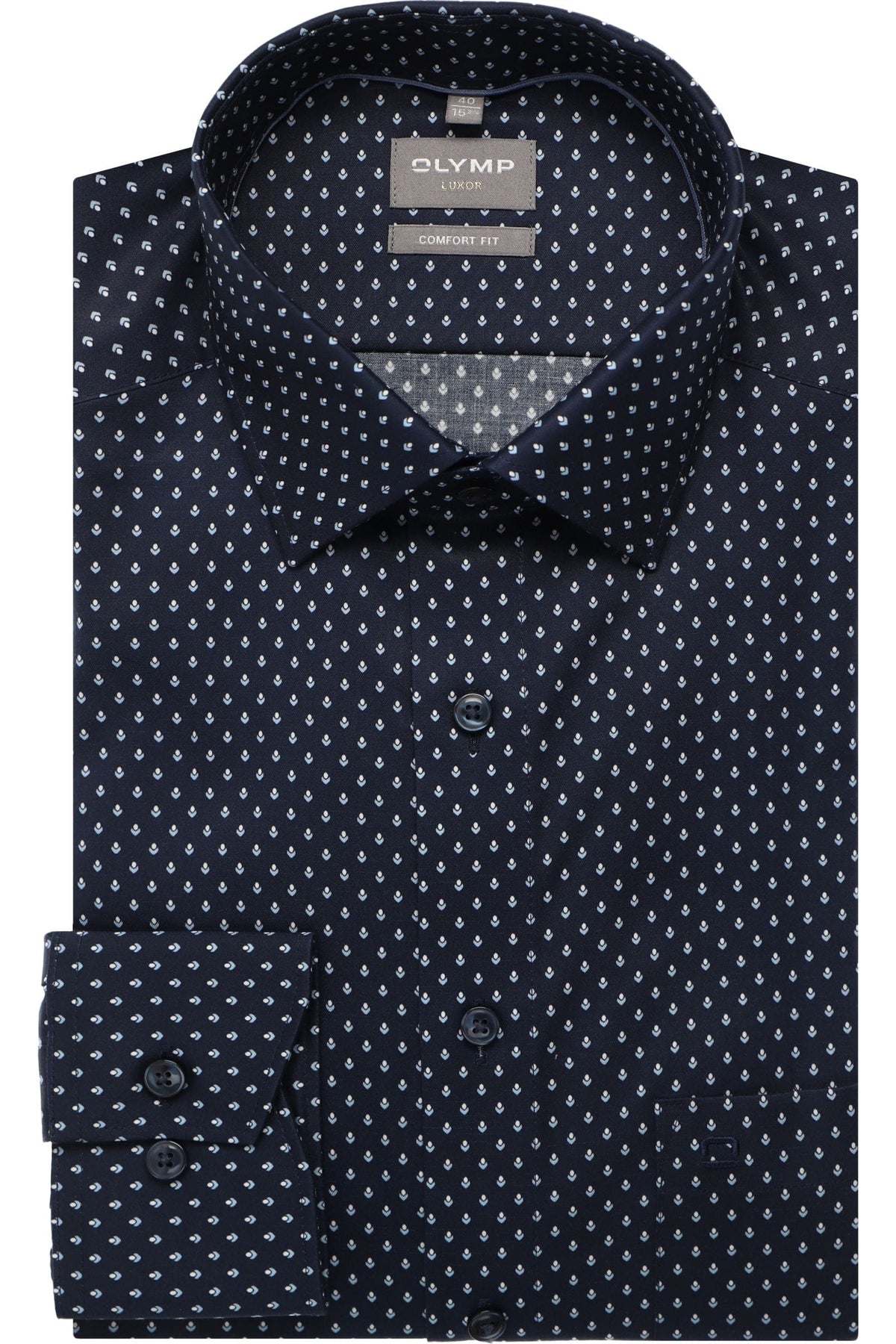OLYMP Luxor Comfort Fit Hemd marine, Bedruckt
