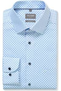 OLYMP Luxor Comfort Fit Hemd blau, Bedruckt
