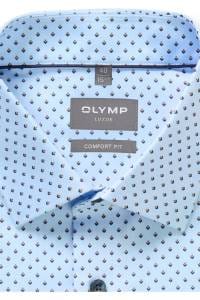 OLYMP Luxor Comfort Fit Hemd blau, Bedruckt