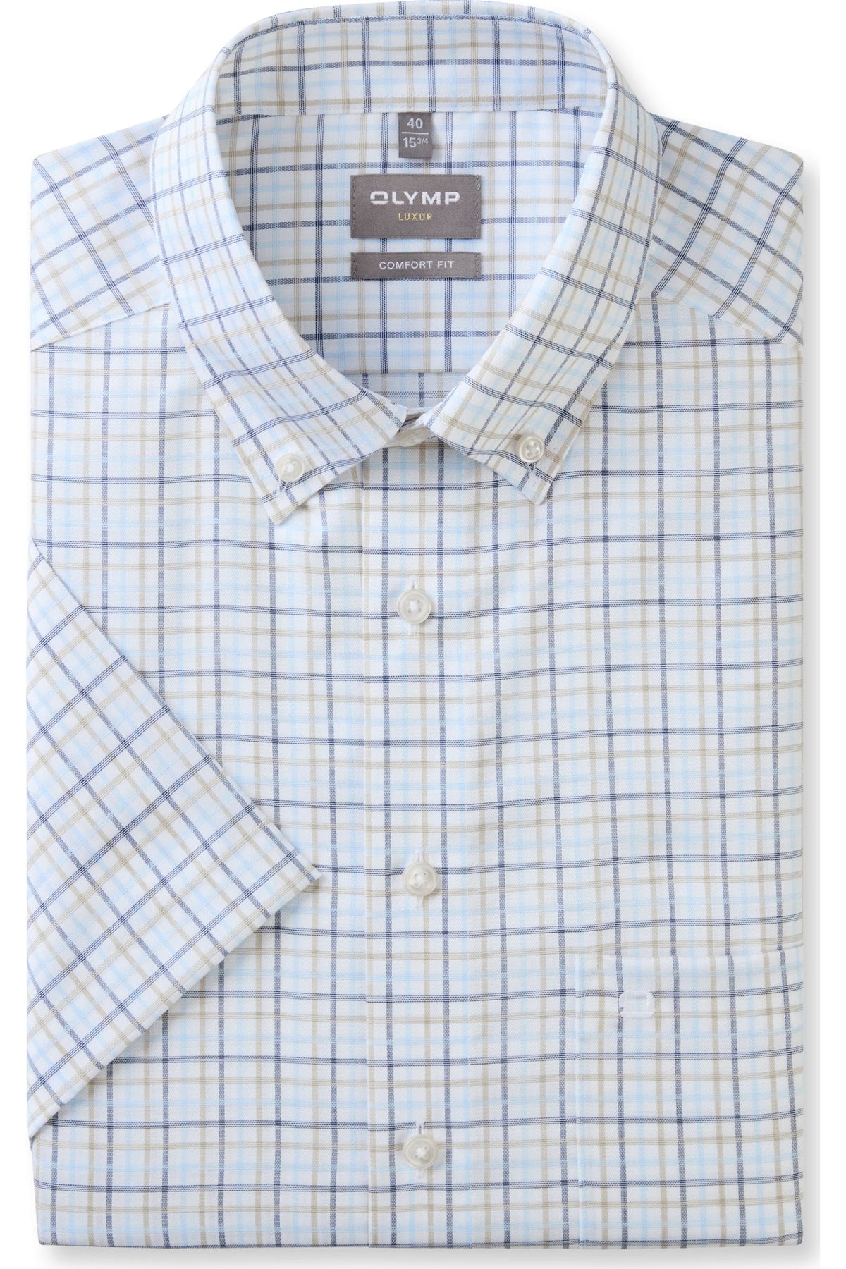 OLYMP Luxor Comfort Fit Hemd bleu, Kariert