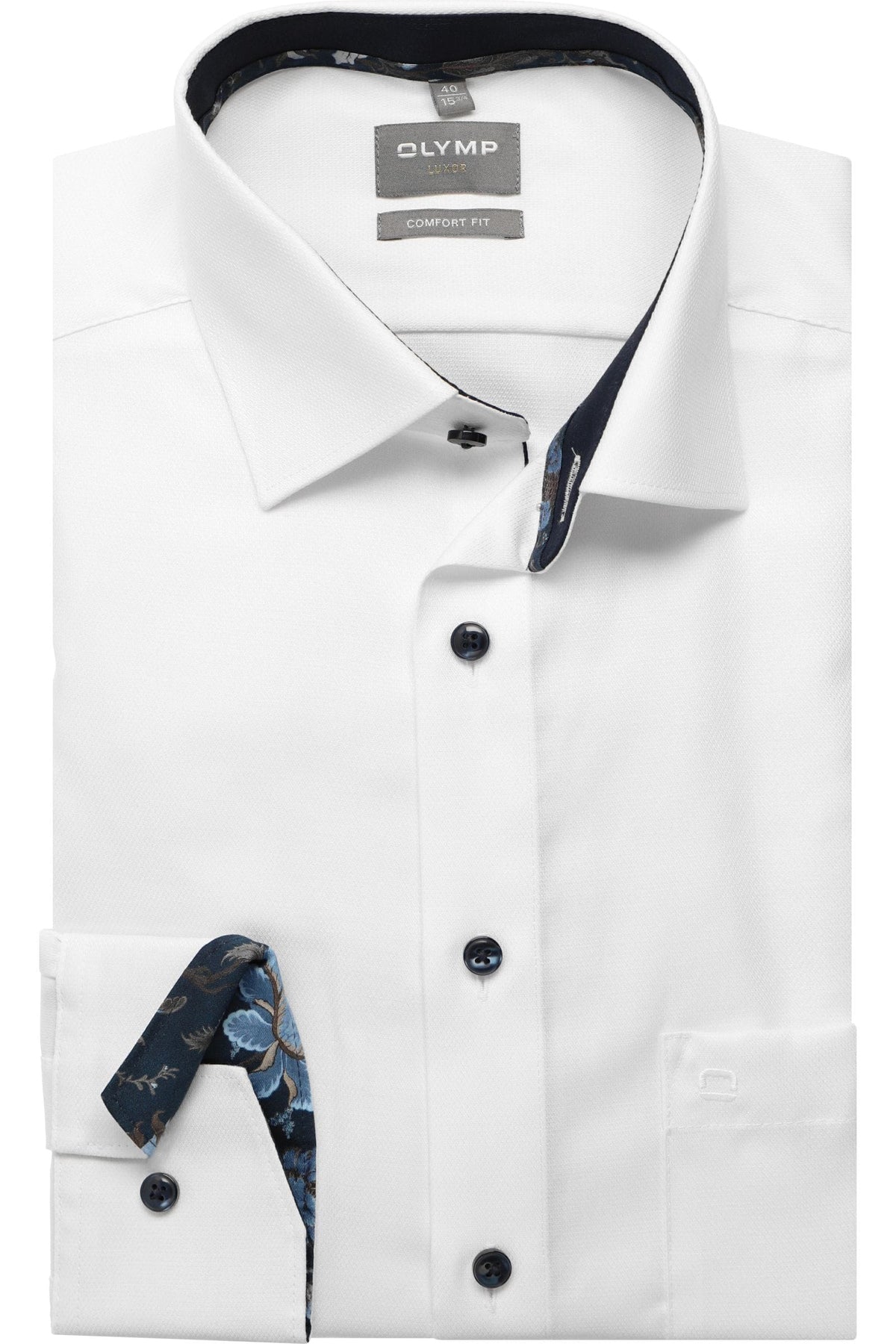 OLYMP Luxor Comfort Fit Hemd weiss, Einfarbig