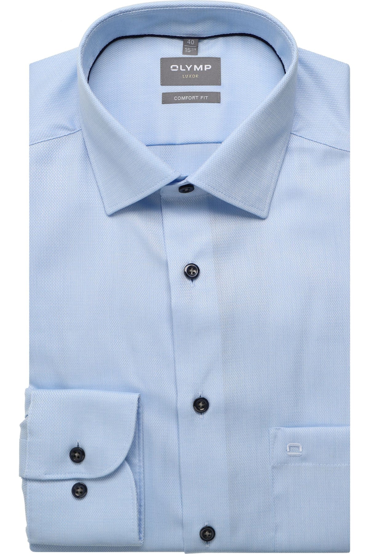 OLYMP Luxor Comfort Fit Hemd bleu, Faux-uni