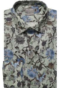 OLYMP Luxor Comfort Fit Hemd beige, Bedruckt